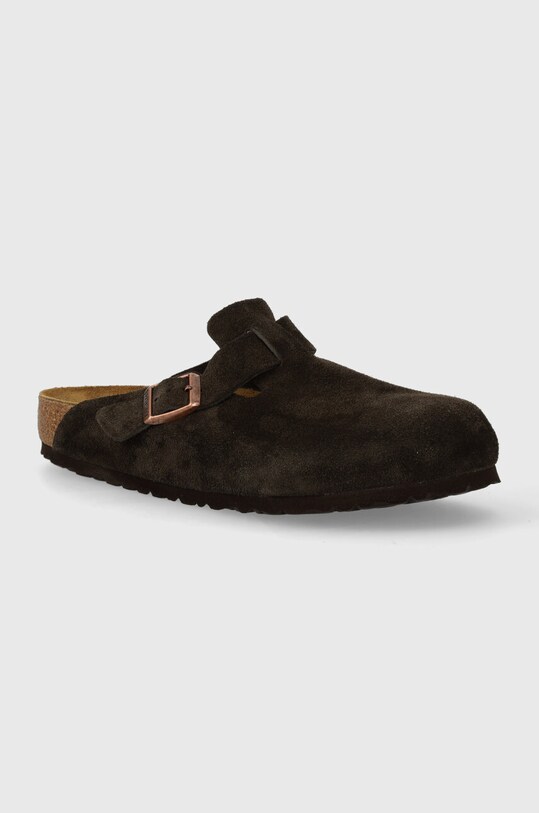 Замшевые шлепанцы Birkenstock Boston замш коричневый 60901