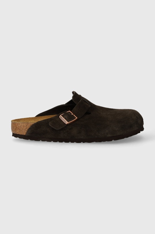 Замшевые шлепанцы Birkenstock Boston 60901 коричневый SS24