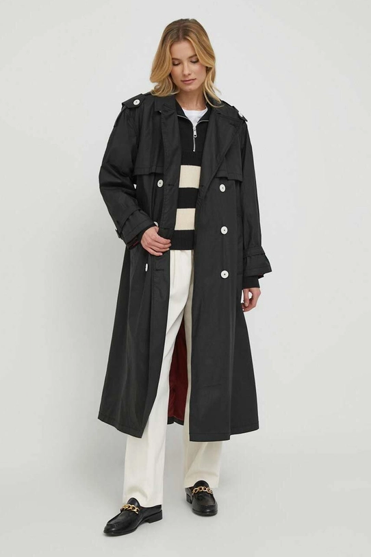 Tommy Hilfiger trench din bumbac WW0WW40483 negru SS24