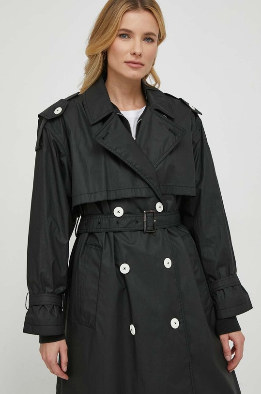 Tommy Hilfiger pamut trencskabát fekete WW0WW40483