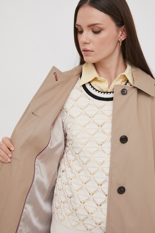 Pamučni kaput Tommy Hilfiger WW0WW40317 bež