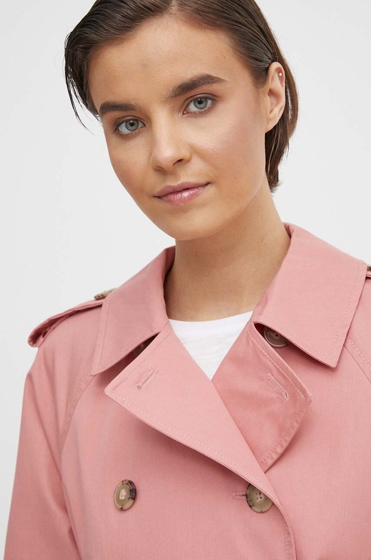 Bavlněný trenčkot Tommy Hilfiger růžová WW0WW40481