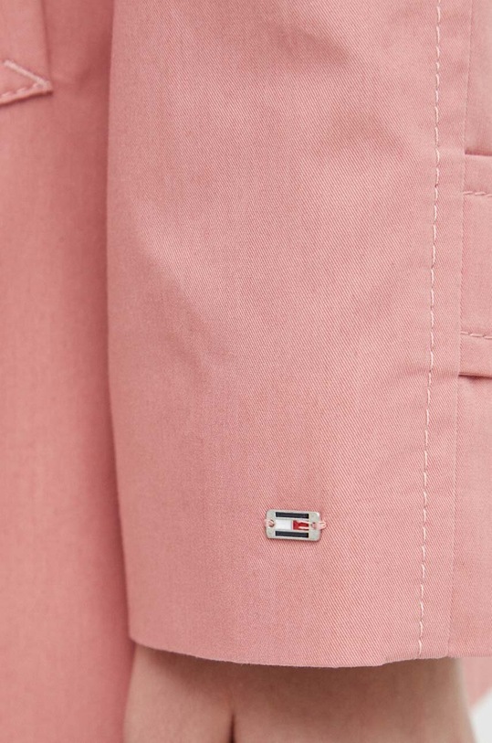 Bavlněný trenčkot Tommy Hilfiger WW0WW40481 růžová
