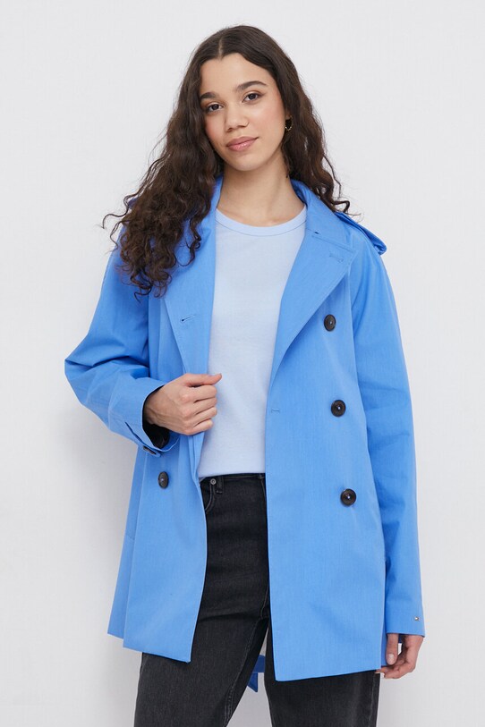 Tommy Hilfiger trencz bawełniany WW0WW40481 niebieski