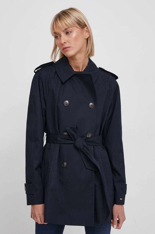 Tommy Hilfiger trencz bawełniany nieocieplane granatowy WW0WW40481