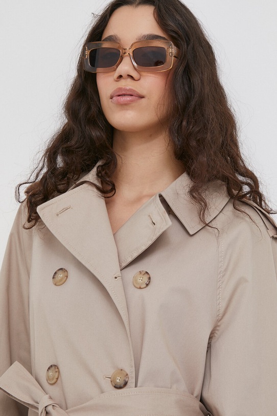 Bavlněný trenčkot Tommy Hilfiger WW0WW40481 béžová