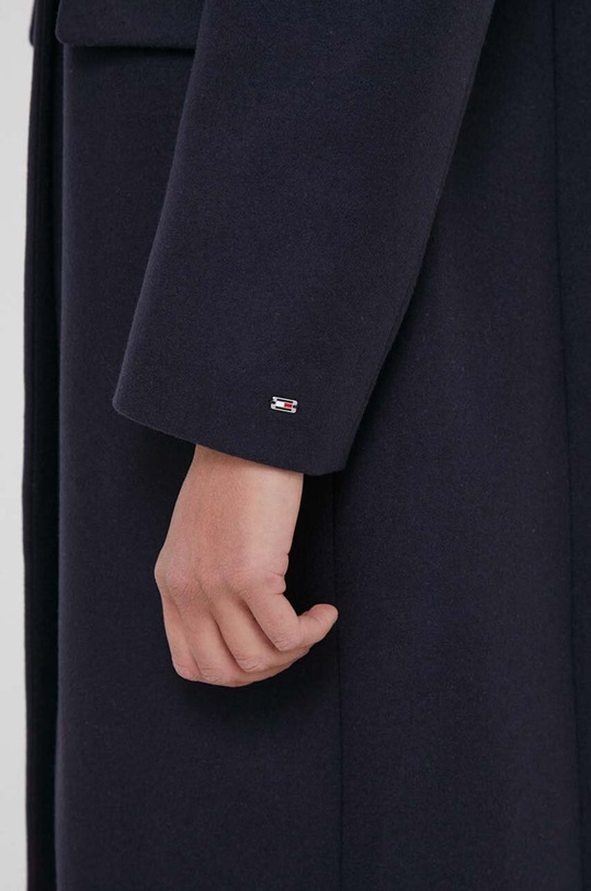 Вовняне пальто Tommy Hilfiger WW0WW41662 темно-синій