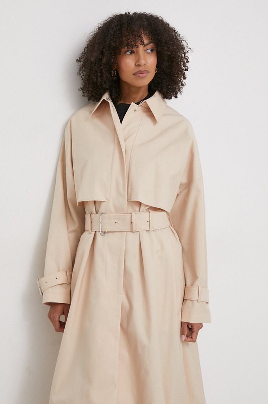 Trench kabát Calvin Klein K20K206319 béžová SS24