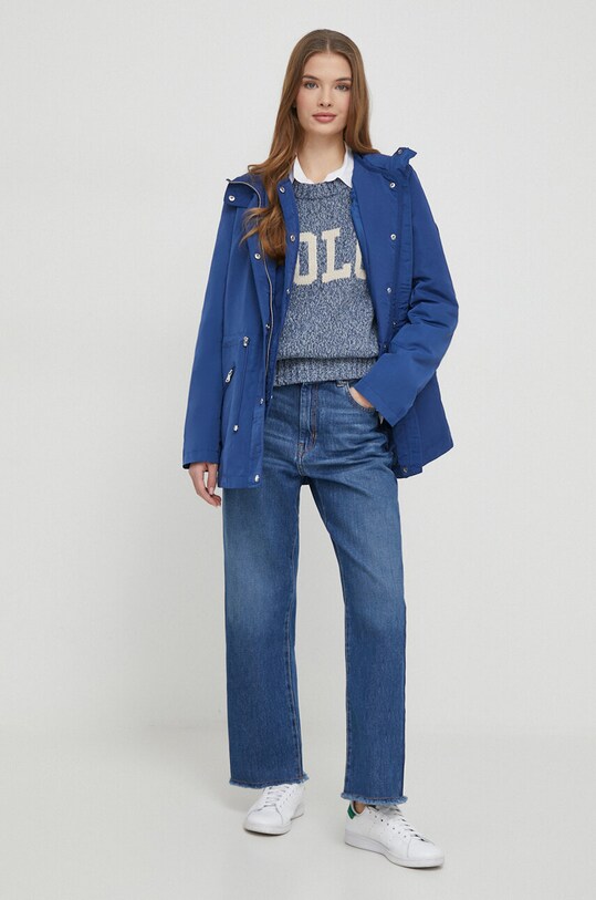 Парка Lauren Ralph Lauren с капюшоном голубой 297936847