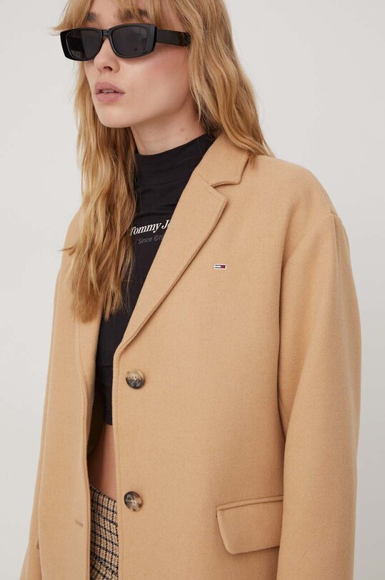 Tommy Jeans palton din lână bej DW0DW17232
