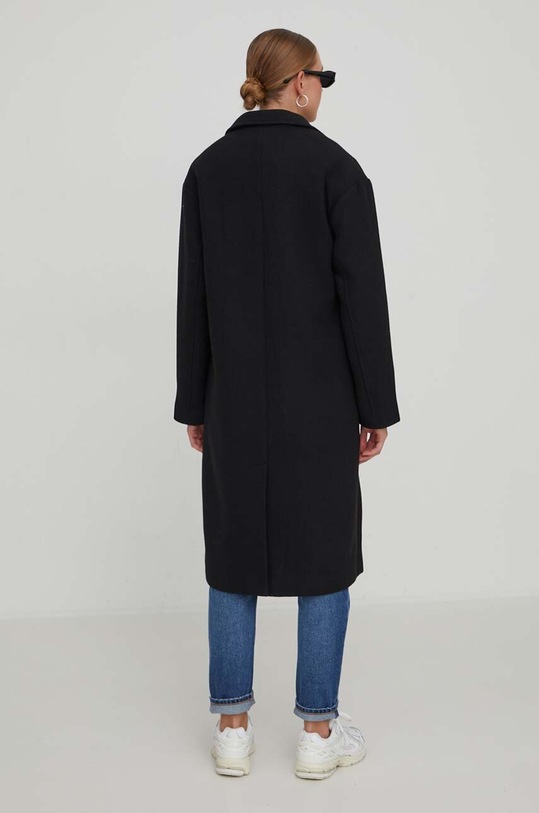 Odzież Tommy Jeans płaszcz z domieszką wełny DW0DW17232 czarny