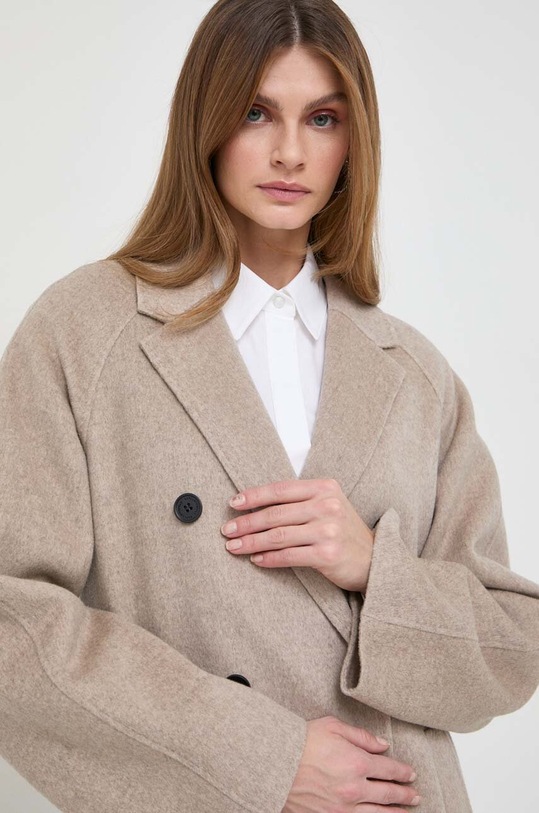 Karl Lagerfeld płaszcz wełniany beżowy 240W1500