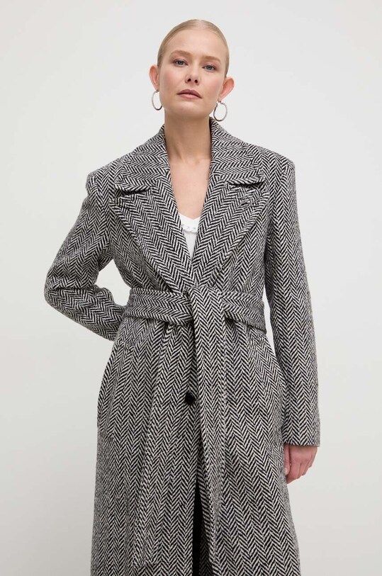 Шерстяное пальто Karl Lagerfeld 240W1502 чёрный SS24