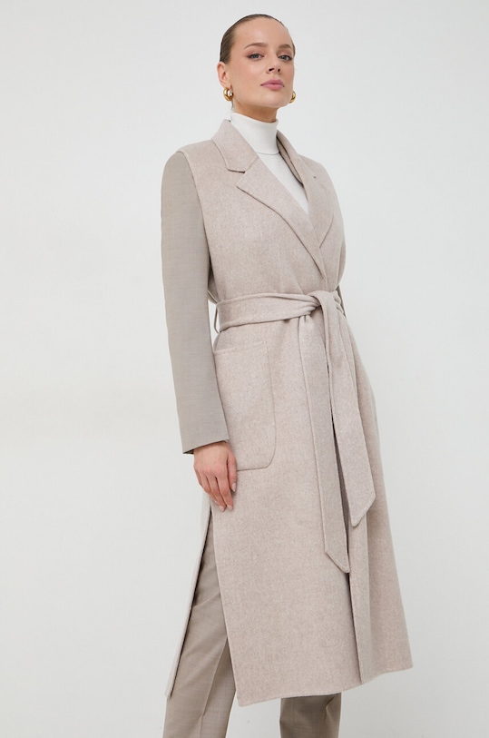 Vlnená vesta Ivy Oak bez kapucne béžová IO111126