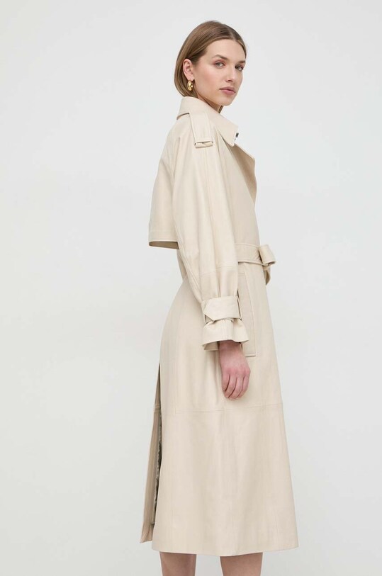 Kožený kabát Ivy Oak béžová IO118021