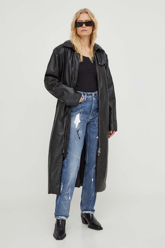 Won Hundred płaszcz bez kaptura czarny 2688.13035