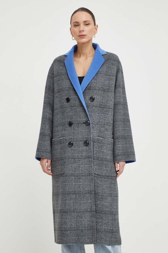 MAX&Co. płaszcz wełniany dwustronny bez podszewki szary 2416011041200
