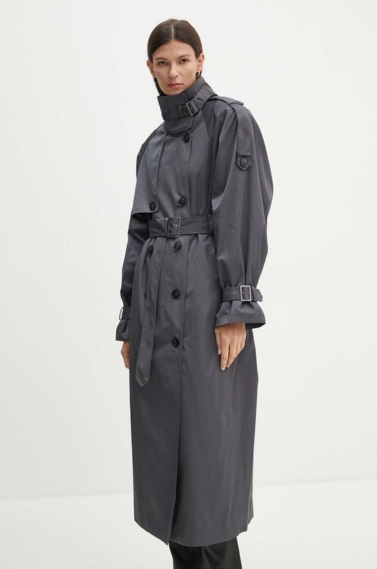 Trench kabát Gestuz 10908742 šedá AW24