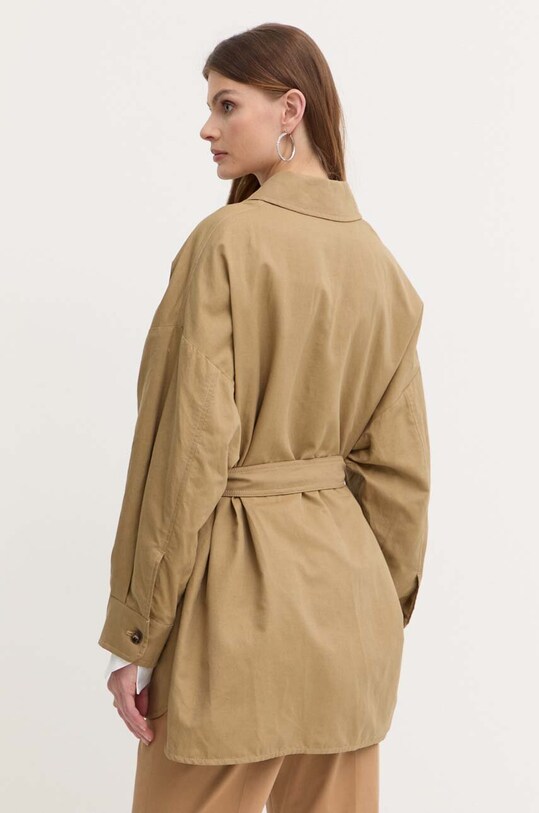 Oblečenie Kabát s prímesou ľanu Weekend Max Mara 2415041082600 béžová