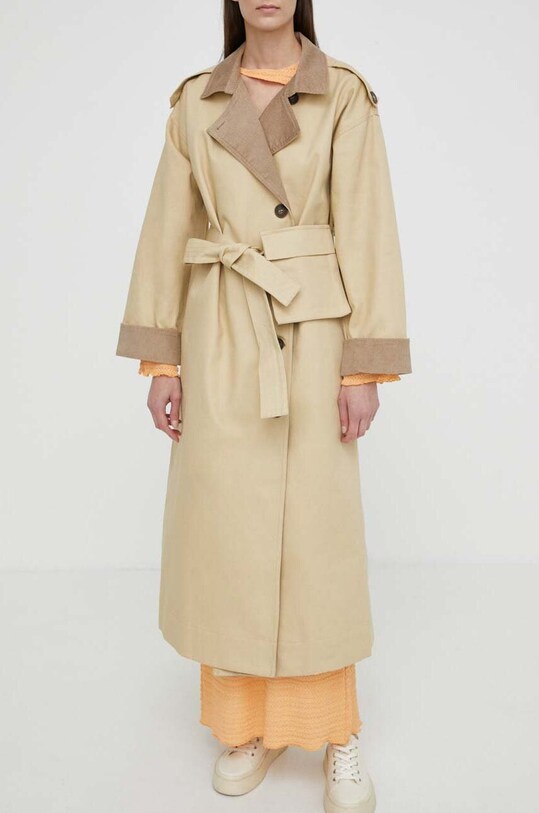 Хлопковое пальто Résumé AlimaRS Coat бежевый 20941139