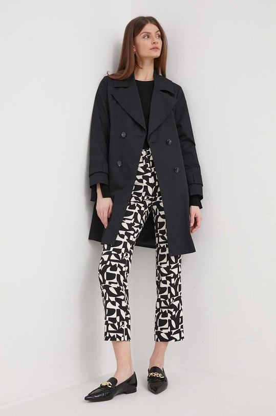 Trenčkot Sisley 2NNSLN025 čierna SS25