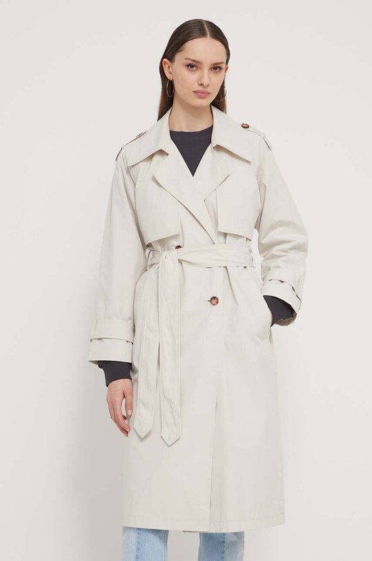 Trench kabát Abercrombie & Fitch bez kapuce béžová KI144.4041.477