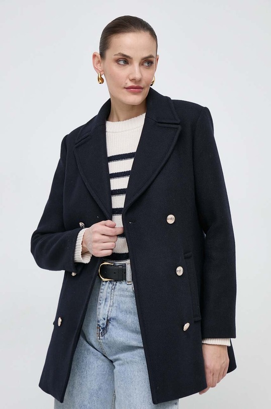 Morgan płaszcz wełniany GELIRE bez kaptura granatowy GELIRE.MARINE