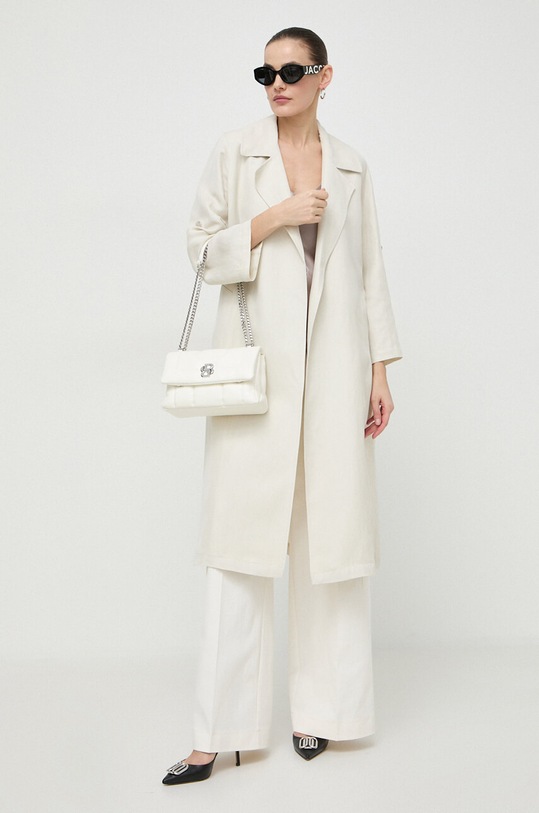 Marella płaszcz z domieszką lnu 2413121015200 beżowy SS24