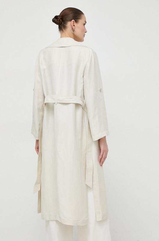 Odzież Marella płaszcz z domieszką lnu 2413121015200 beżowy