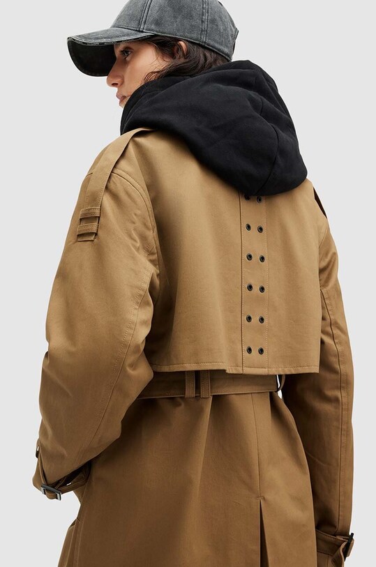 Бавовняне пальто AllSaints WYATT WO521Z коричневий
