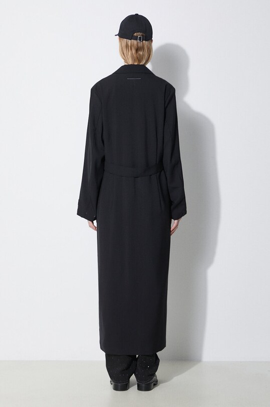 MM6 Maison Margiela palton de lana S62AA0081 negru SS24