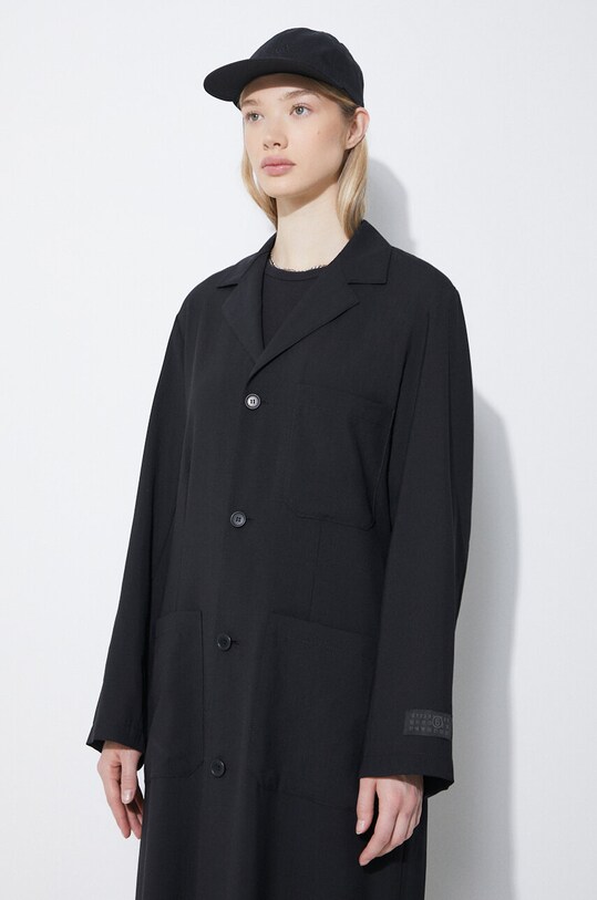 MM6 Maison Margiela palton de lana S62AA0081 negru