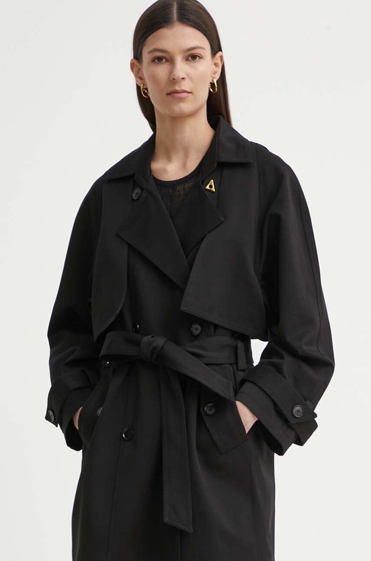 AERON trencz bawełniany PIPPA RSCO114473 czarny SS24