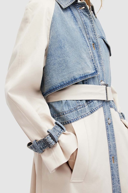 AllSaints trencz bawełniany DAYLY TRENCH beżowy WO508Z
