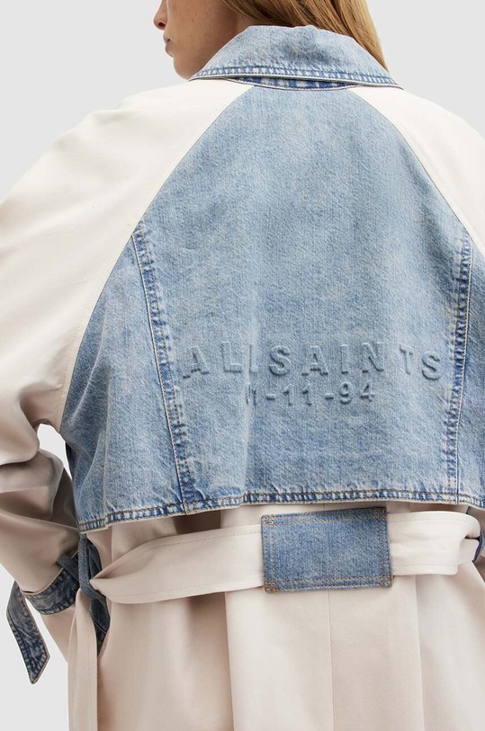 AllSaints trencz bawełniany DAYLY TRENCH WO508Z beżowy