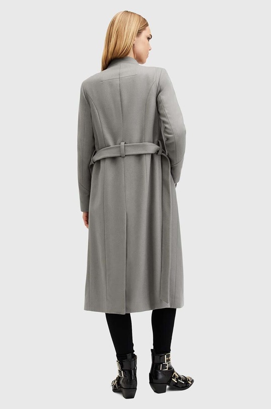 Vlněný kabát AllSaints RILEY W009OZ šedá