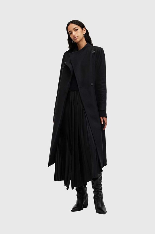 AllSaints palton de lana RILEY negru W009OZ