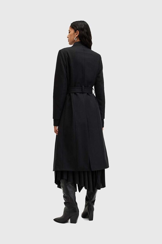 AllSaints palton de lana RILEY W009OZ negru