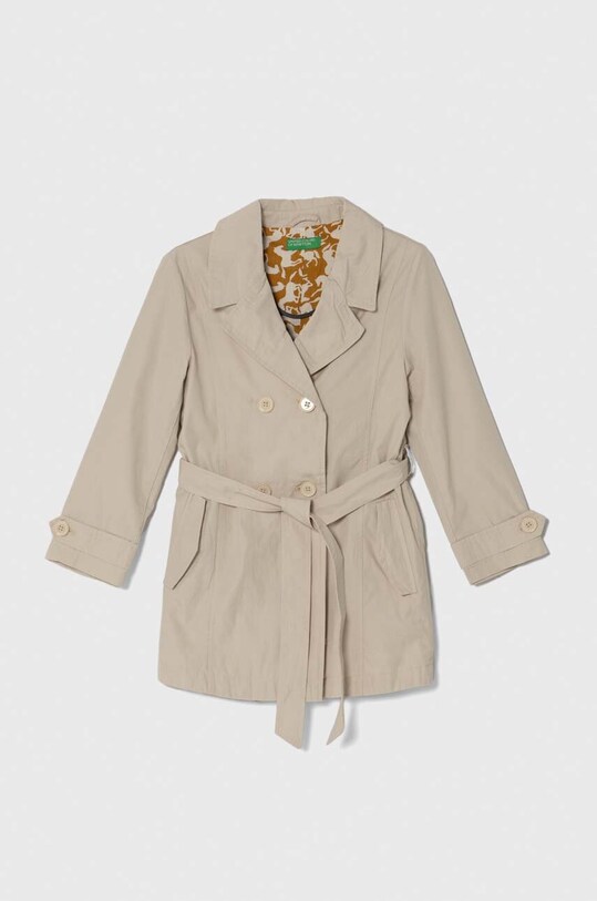Дитячий плащ United Colors of Benetton з підкладкою бежевий 2ZOFCN04C.G.Seasonal