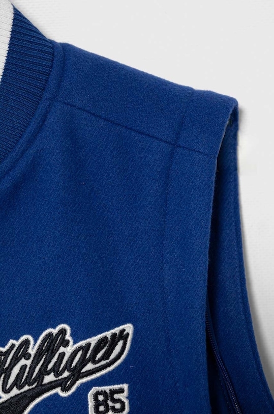 Chłopiec Tommy Hilfiger kurtka bomber dziecięca z domieszką wełny KB0KB08879.PPYH niebieski