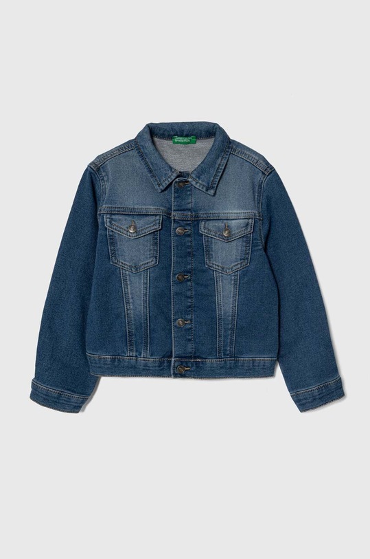 United Colors of Benetton geacă din denim pentru copii necaptusit albastru 29BPGN014.P.Reproposed