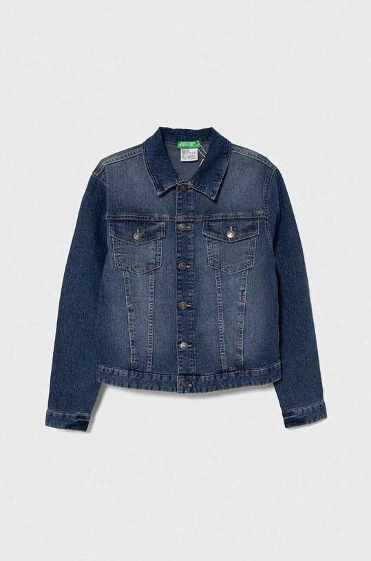 United Colors of Benetton geacă din denim pentru copii necaptusit albastru 2XA2CN022.G.Reproposed