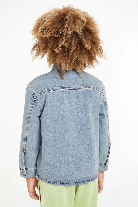 Detská rifľová bunda Calvin Klein Jeans modrá IB0IB02010.PPYH