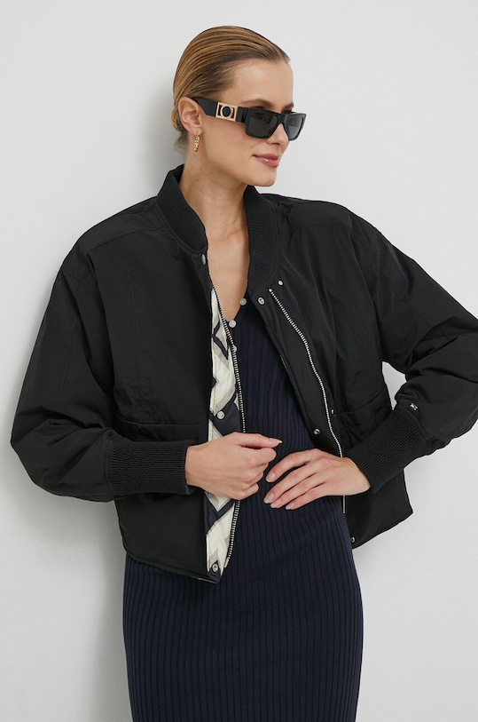 Tommy Hilfiger geacă bomber cu două fețe WW0WW40927 negru SS24