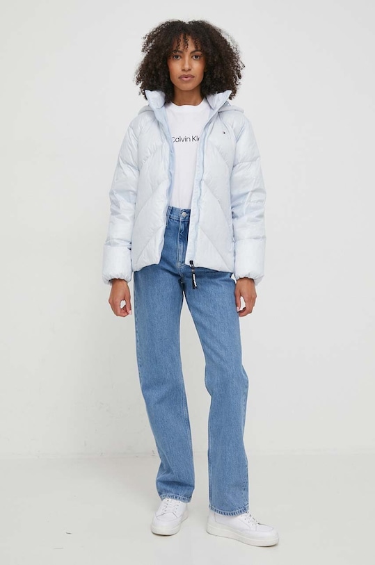 Péřová bunda Tommy Hilfiger WW0WW41176 modrá SS24