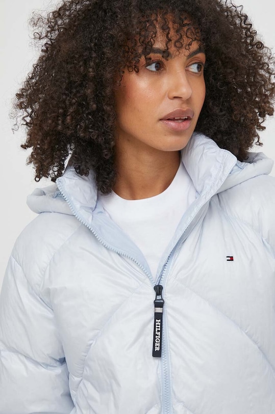 Péřová bunda Tommy Hilfiger modrá WW0WW41176