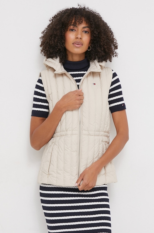 Tommy Hilfiger bezrękawnik puchowy pozostałe beżowy WW0WW40485