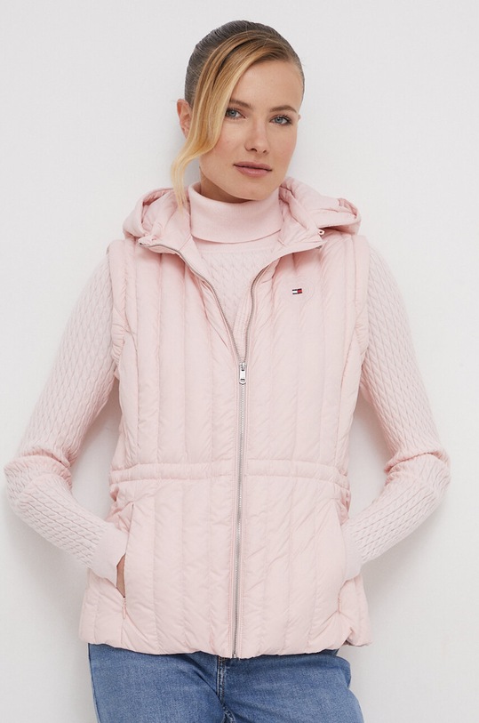 Tommy Hilfiger bezrękawnik puchowy pozostałe różowy WW0WW40485