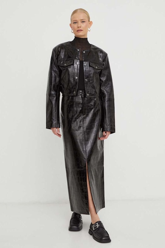 Kožená bunda Gestuz 10908597 černá SS24