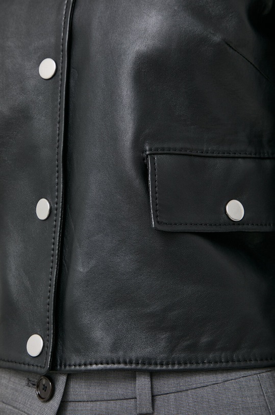 BOSS kurtka skórzana 50505500 czarny